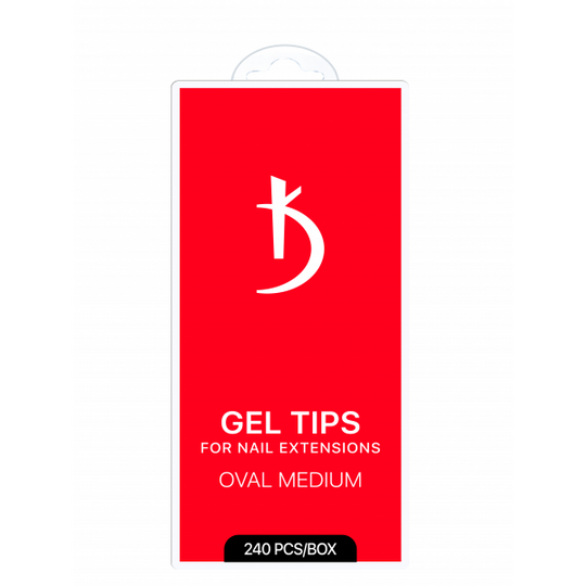 KODI. Gel tips, OVAL MEDIUM, 240 шт, гелеві тіпси для нарощування, овал середній