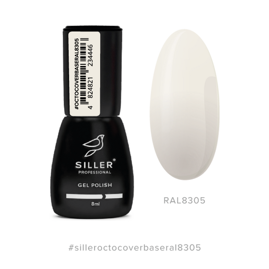 SILLER Octo Cover Base NUDE, 8ml, База з активним компонентом Octopirox, RAL 8305