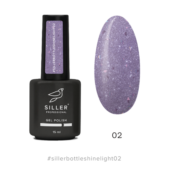 SILLER Bottle Shine Light Gel №2, 15 ml, гель твердий з поталлю, світловідбиваючий