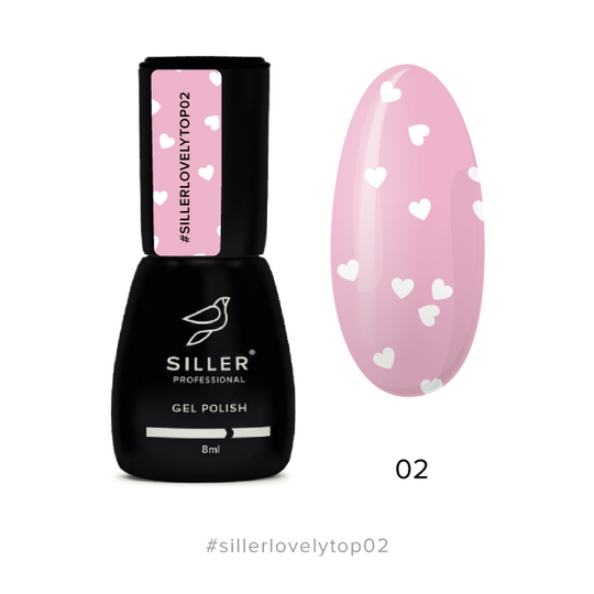 SILLER Top Lovely №2, 8 ml, Топ з білими сердечками