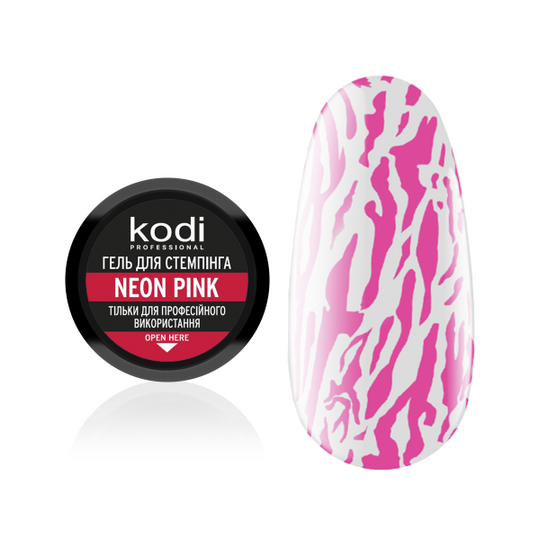 KODI Stamping Gel Neon Pink, неоновий рожевий, 4 ml, гель для стемпінгу