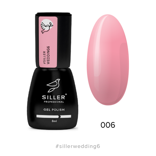 SILLER Gel Polish Wedding №6, блідо-рожевий, 8 ml, гель-лак