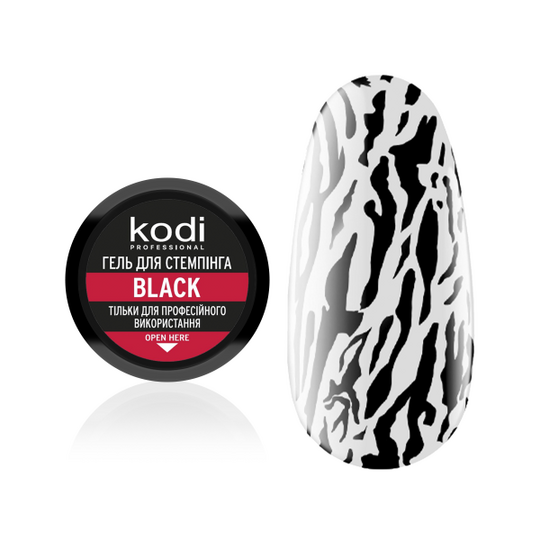 KODI. Stamping Gel, Black, 4 ml, гель для стемпінгу, чорний