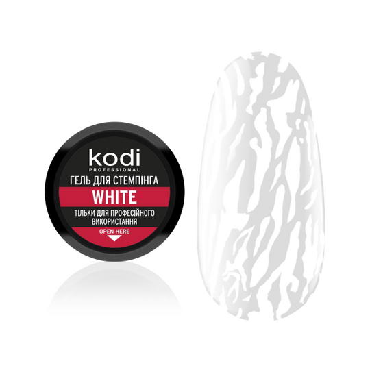 KODI. Stamping Gel, White, 4 ml, гель для стемпінгу, білий