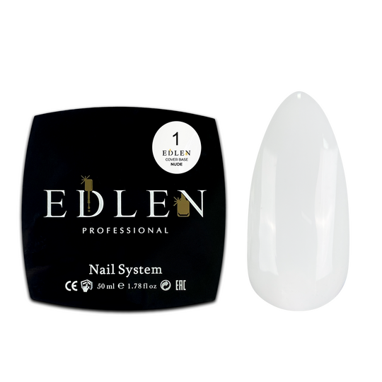 EDLEN Cover base NUDE №01, White, 50 ml, щільний молочно-білий