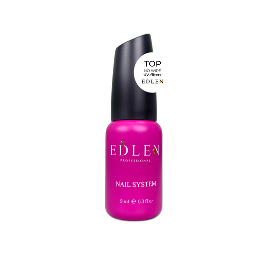 EDLEN. No Wipe Top, with UV-filters, 9 ml, топ без липкого шару з УФ-фільтрами, для світлих відтінків