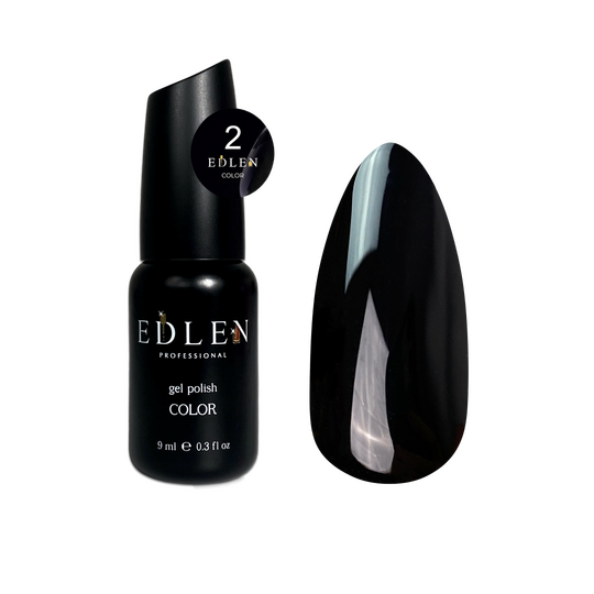 EDLEN. Gel Polish Color №002, Black, 9 ml