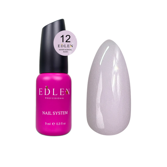 EDLEN Water Acrygel NUDE №12, 9 ml, рідкий гель, світло-ліловий