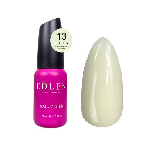 EDLEN Water Acrygel COLORED №13, 9 ml, рідкий гель, ванільно-салатовий