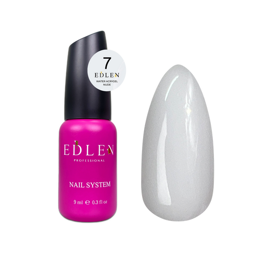 EDLEN Water Acrygel NUDE №07, 9 ml, рідкий гель, молочний щільний