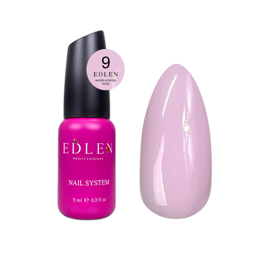 EDLEN Water Acrygel NUDE №09, 9 ml, рідкий гель, ніжно-рожевий