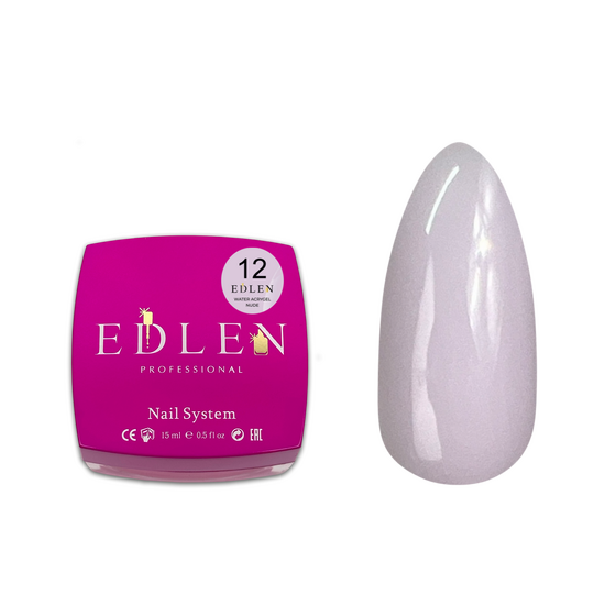 EDLEN Water Acrygel NUDE №12, 15 ml, рідкий гель, світло-ліловий