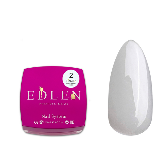 EDLEN. Water Acrygel, NUDE #02, Milky, 15 ml, рідкий гель, молочний напівпрозорий