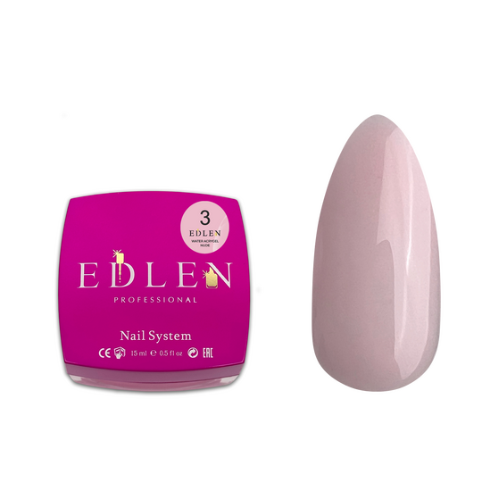 EDLEN. Water Acrygel, NUDE #03, Powder, 15 ml, рідкий гель, рожево-пудровий