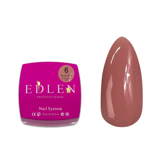 EDLEN Water Acrygel NUDE №06, 15 ml, рідкий гель, нюдовий
