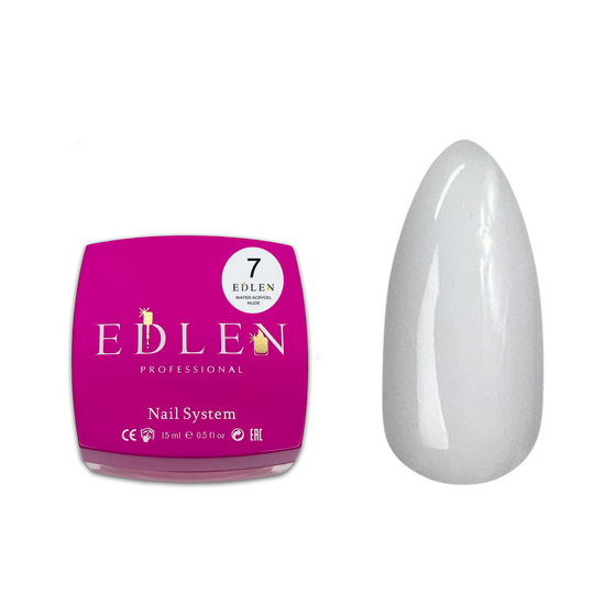 EDLEN Water Acrygel NUDE №07, 15 ml, рідкий гель, молочний щільний