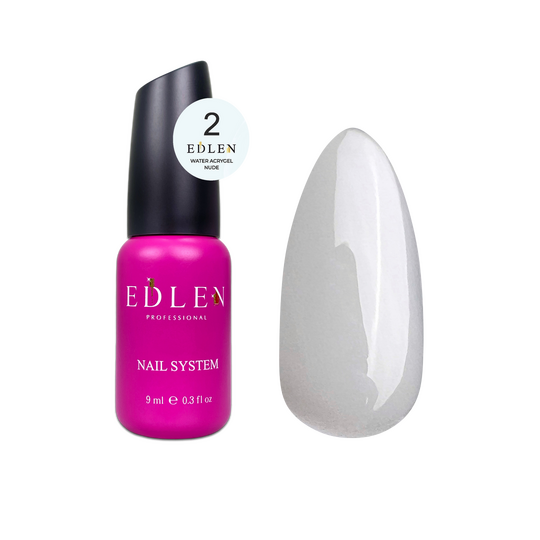 EDLEN. Water Acrygel, NUDE #02, Milky, 9 ml, рідкий гель, молочний напівпрозорий