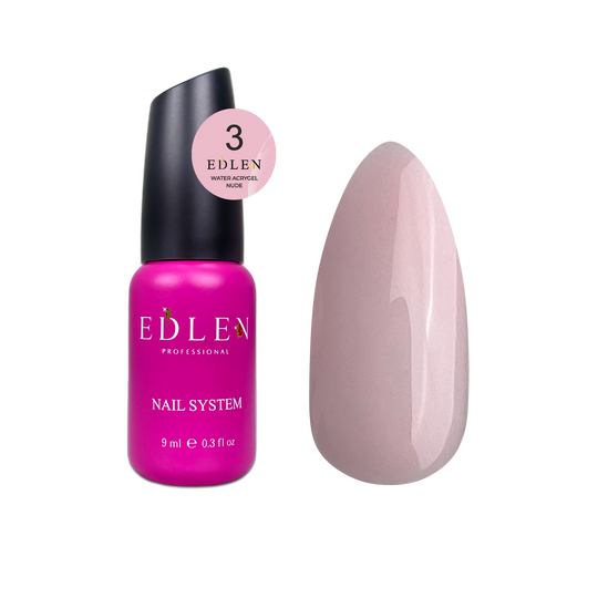 EDLEN. Water Acrygel, NUDE #03, Powder, 9 ml, рідкий гель, рожево-пудровий