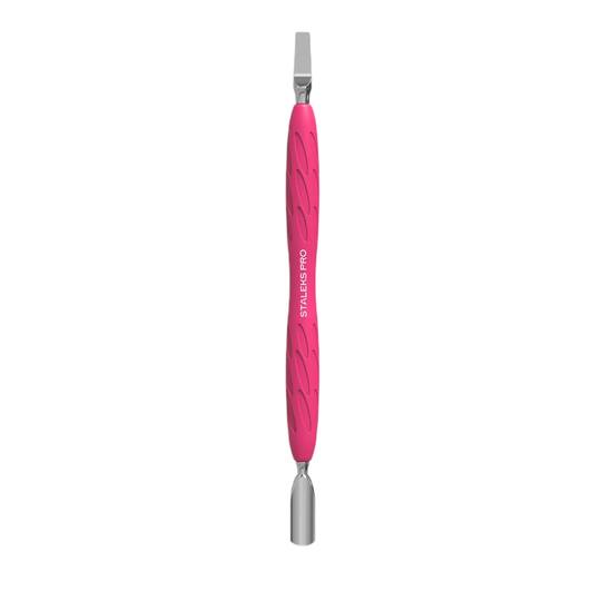 STALEKS. «Gummy» Spatula. Лопатка з силіконовою ручкою UNIQ 10 TYPE 5 (пушер округлий вузький + лопать широка пряма)