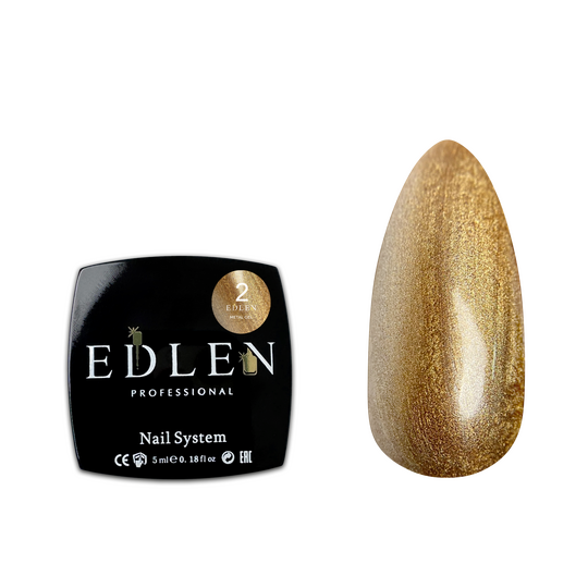 EDLEN. Metallic Gel #2, Gold, 5 ml, гель-фарба, золото