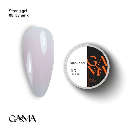 GA&MA. Strong builder gel, Icy Pink #005, 30 ml, гель без опилу, холодний рожевий