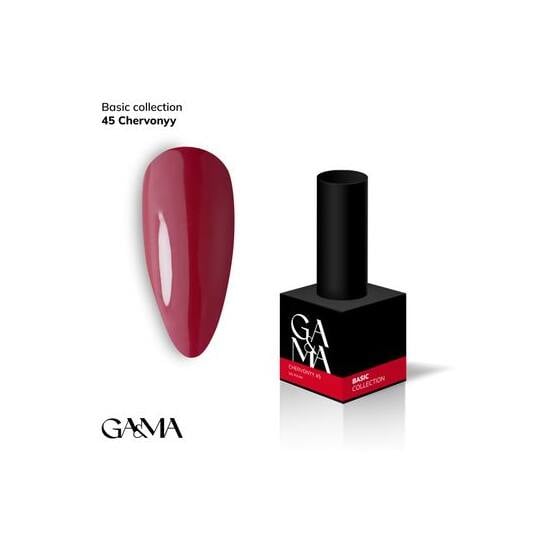 GA&MA. Gel polish #45 CLASSIC RED, 10 ml, гель-лак, червоний