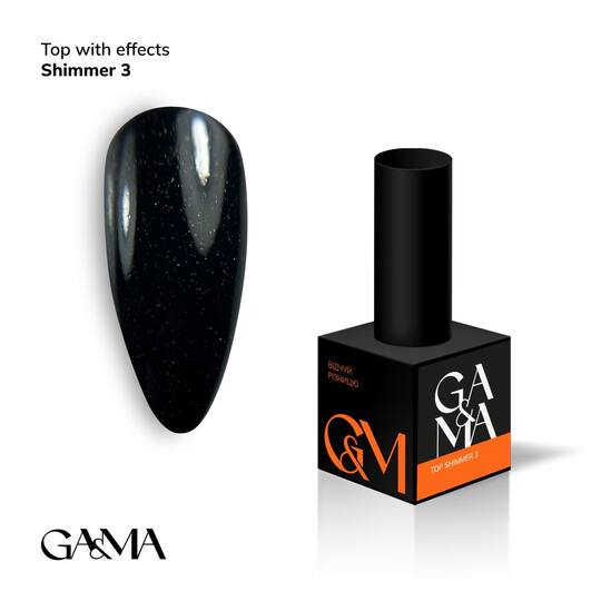 GA&MA. SHIMMER TOP #3, 10 ml, Топ зі сріблястим шимером