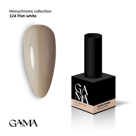GA&MA. Gel polish #124 FLAT WHITE, 10 ml, гель-лак, Флет вайт