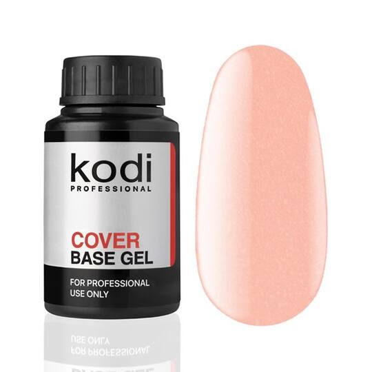 KODI Cover base #4, PEACH with gold shimmer, 30 ml, теплий персиковий з золотистим шимером