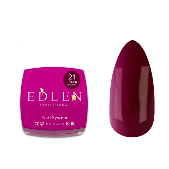 EDLEN Water Acrygel №21 WINE, 15 ml, рідкий гель