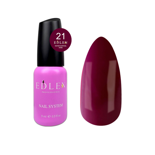 EDLEN, Water Acrygel №21 WINE, 9 ml, рідкий гель