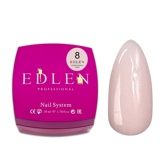 EDLEN, Water Acrygel №08, NUDE, 50 ml, рідкий гель, світло-персиковий