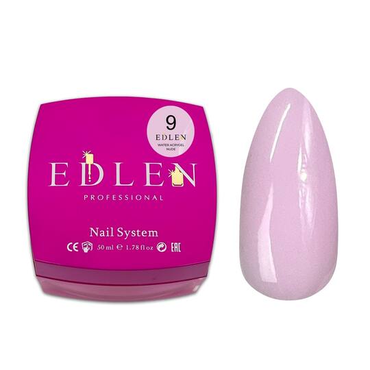 EDLEN, Water Acrygel №09, NUDE, 50 ml, рідкий гель, ніжно-рожевий