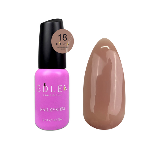 EDLEN, Water Acrygel №18 NUDE, 9 ml, рідкий гель