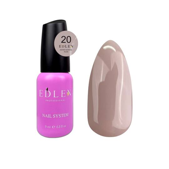 EDLEN, Water Acrygel №20 NUDE, 9 ml, рідкий гель