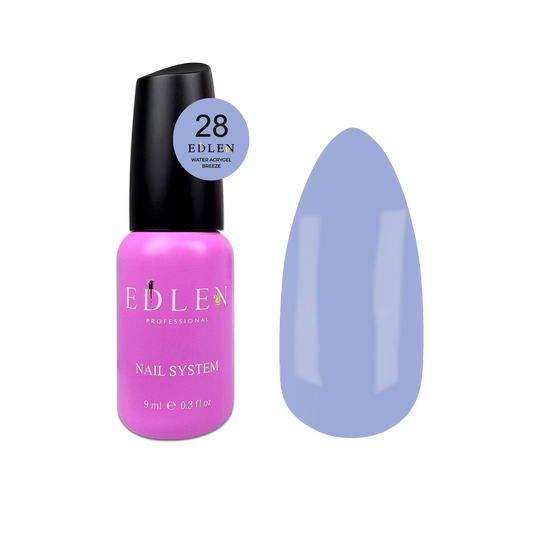 EDLEN, Water Acrygel №28, Breeze, 9 ml, рідкий гель