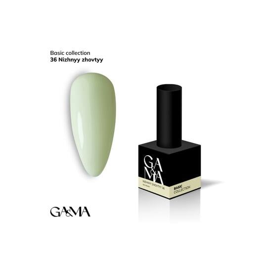 GA&MA. Gel polish #36 LIGHT YELLOW, 10 ml, гель-лак, ніжний жовтий