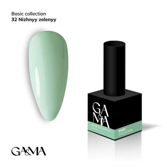 GA&MA. Gel polish #32 PALE GREEN, 10 ml, гель-лак, ніжний зелений