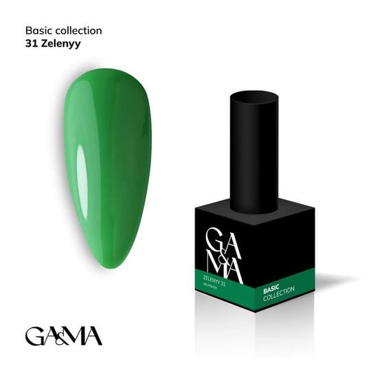 GA&MA. Gel polish #31 GREEN, 10 ml, гель-лак, зелений