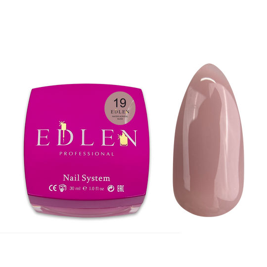 EDLEN, Water Acrygel №19 NUDE, 30 ml, рідкий гель