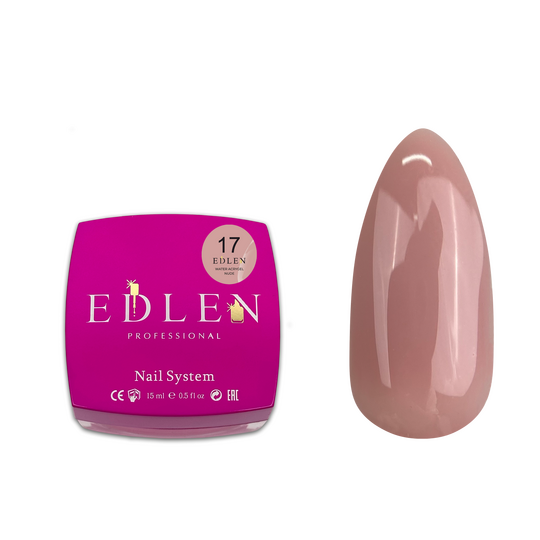 EDLEN Water Acrygel №17 NUDE, 15 ml, рідкий гель