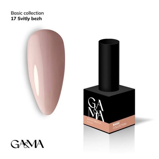 GA&MA. Gel polish #17 PALE BEIGE, 10 ml, гель-лак, світлий беж