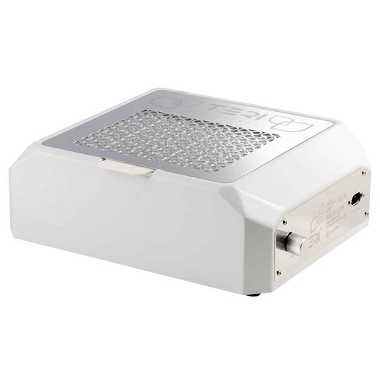 TERI. Desktop portable Nail dust Collector "Teri Diamond", Витяжка настільна, біла зі сталевою решіткою "metallic"