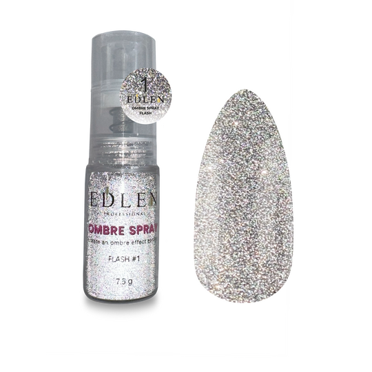 EDLEN Ombre Spray Flash №1, 7.5g, світловідбиваюча пудра для дизайну