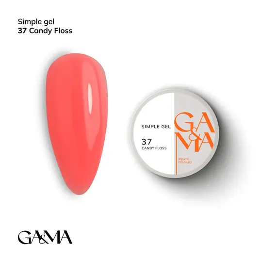GA&MA. Simple builder gel #37 Candy Floss, 15 ml, гель без опилу