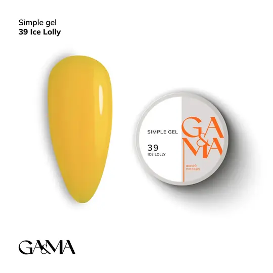 GA&MA. Simple builder gel #39 Ice Lolly, 15 ml, гель без опилу