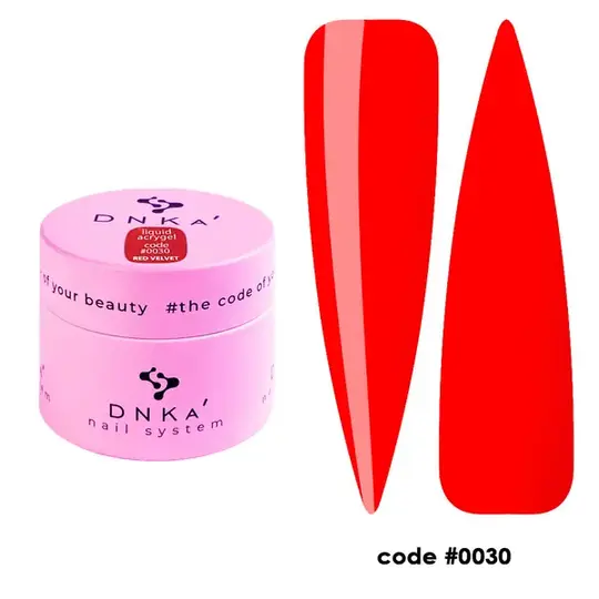 DNKa' Liquid Acrygel #0030 Red Velvet, 15 ml, рідкий гель