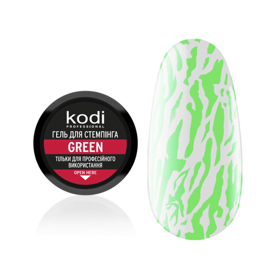 KODI Stamping Gel Green, зелений, 4 ml, гель для стемпінгу