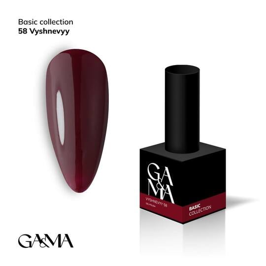 GA&MA. Gel polish #58 CHERRY, 10 ml, гель-лак, вишневий