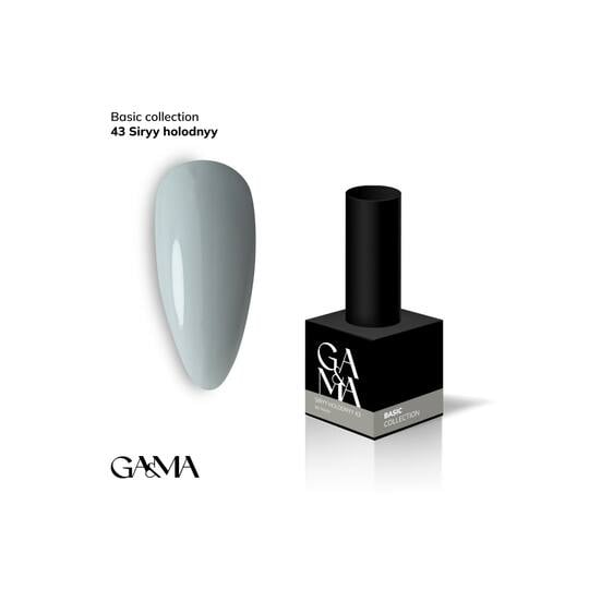 GA&MA. Gel polish #43 COLD GREY, 10 ml, гель-лак, сірий холодний